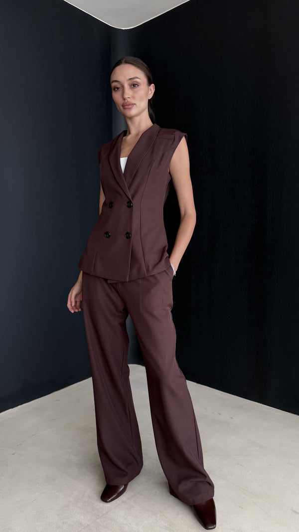 4 Buttons Sleeveless Set