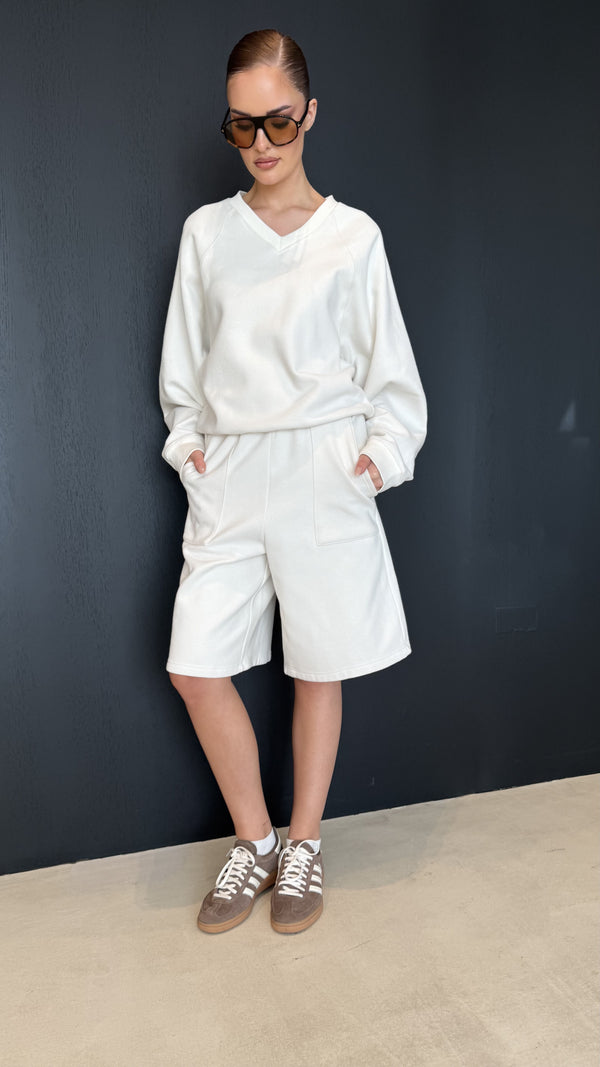 V-Neck Sweater + Short Set