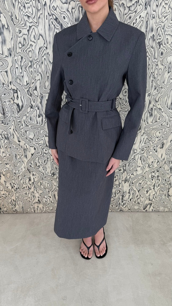 Belted Blazer + Skirt Set