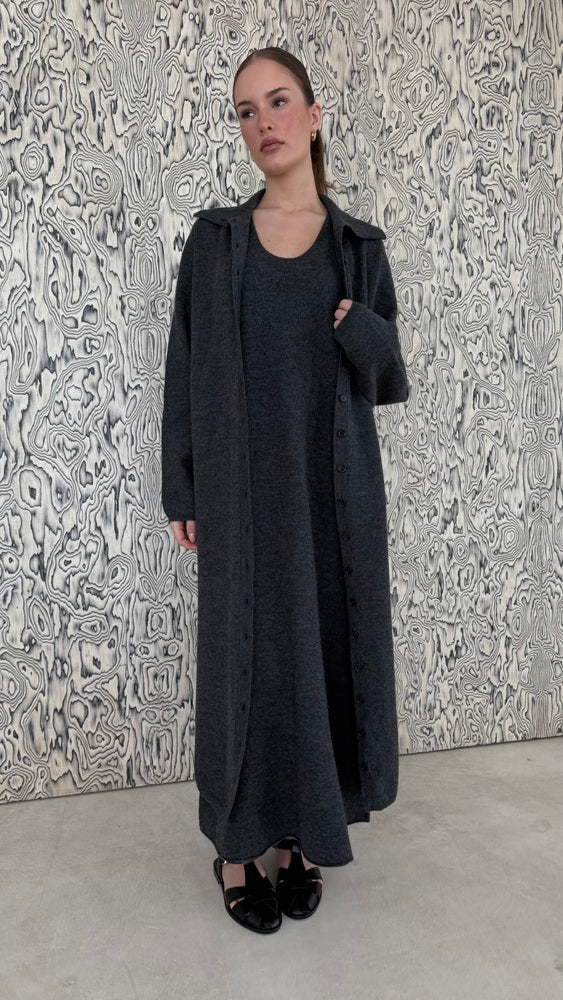 Cardigan + Sleeveless Dress