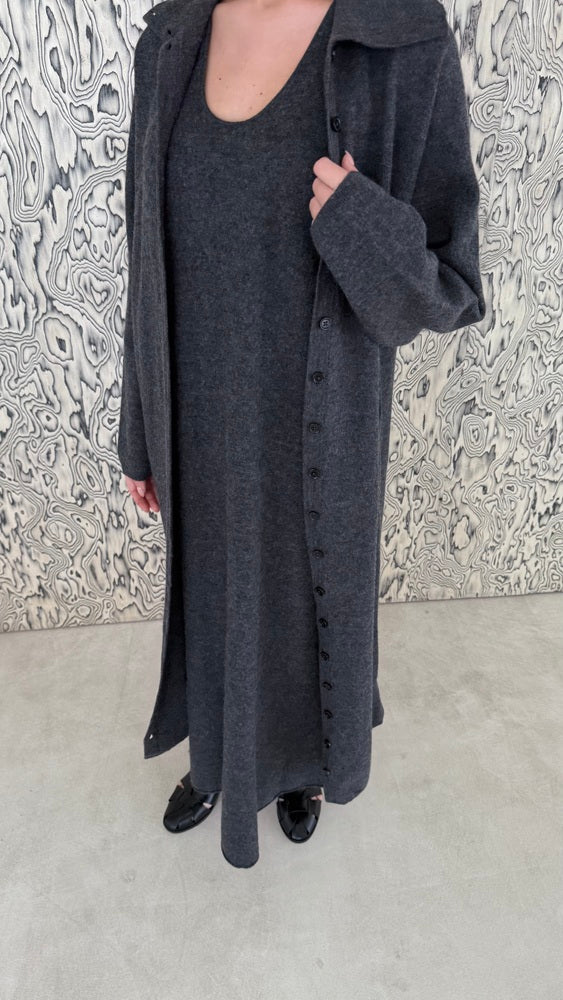 Cardigan + Sleeveless Dress