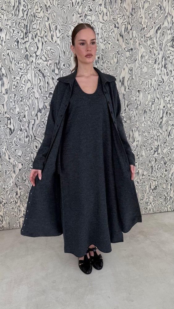 Cardigan + Sleeveless Dress