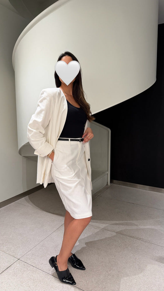 Pure Linen + Mini Skirt Set