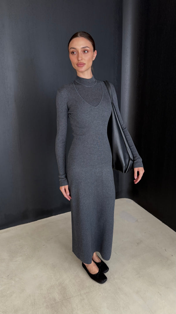 Cardigan + Ribbed Dress