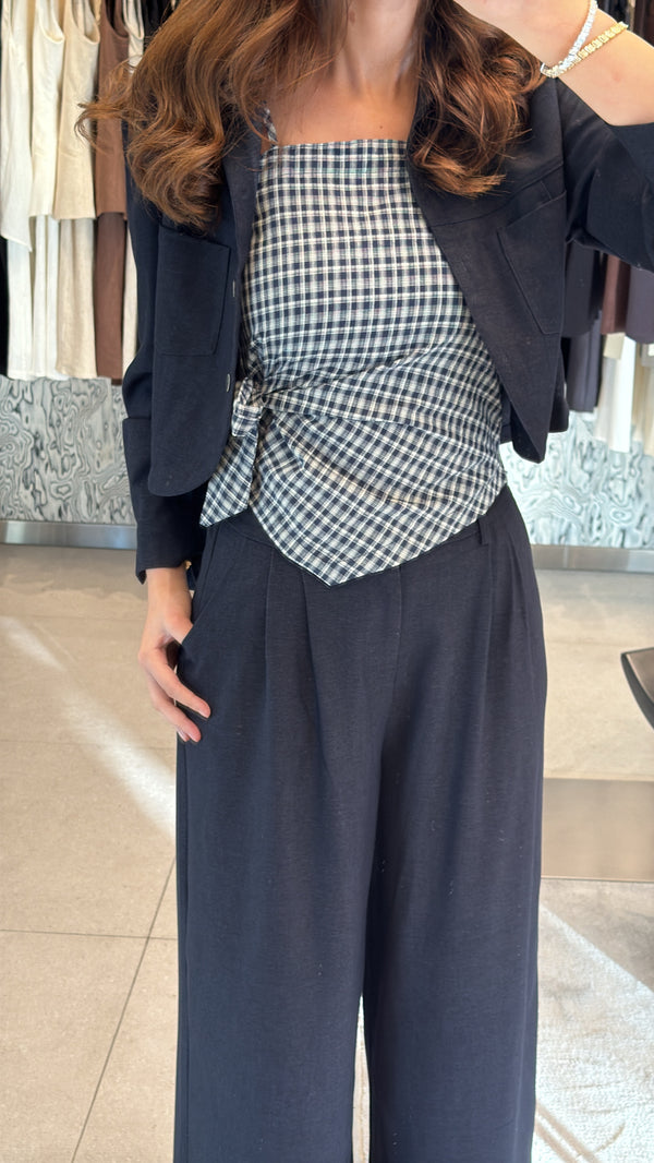 Cropped 3 Piece Pants Set