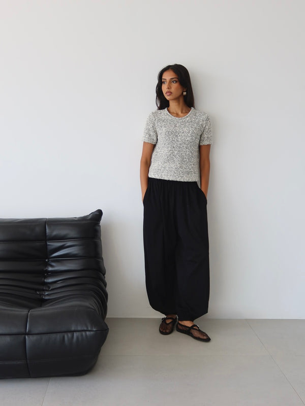 Marled Short Sleeve Sweater