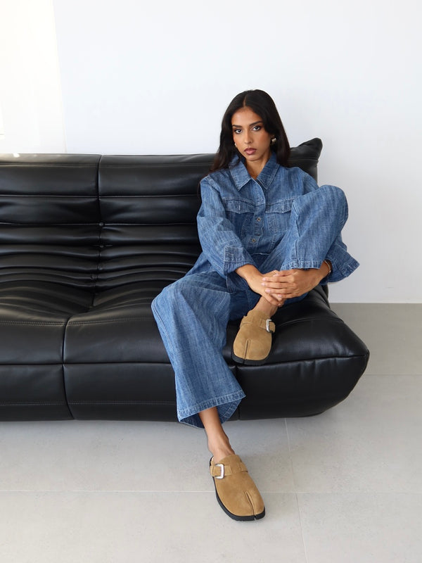 Collared Denim Set