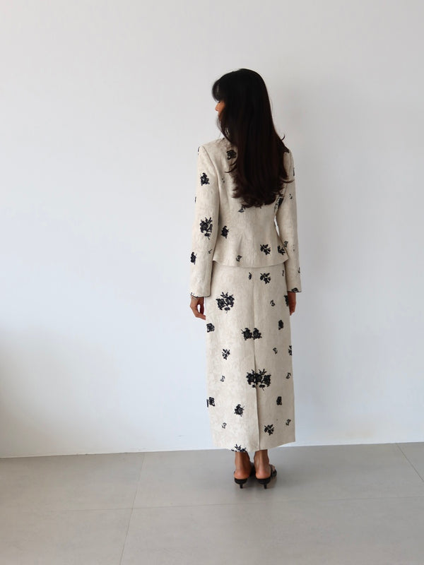 Embroidered Top + Skirt Set