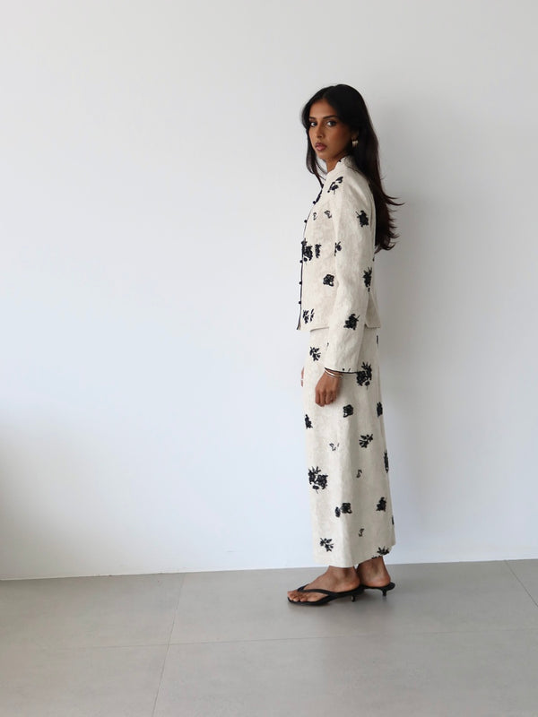 Embroidered Top + Skirt Set