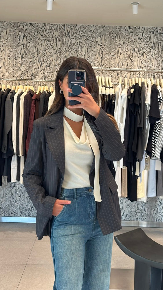 Pinstripe Blazer