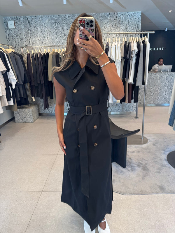 Sleeveless Trench Midi Dress