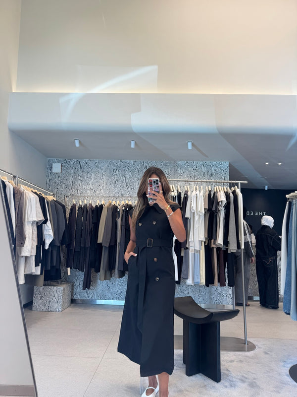 Sleeveless Trench Midi Dress