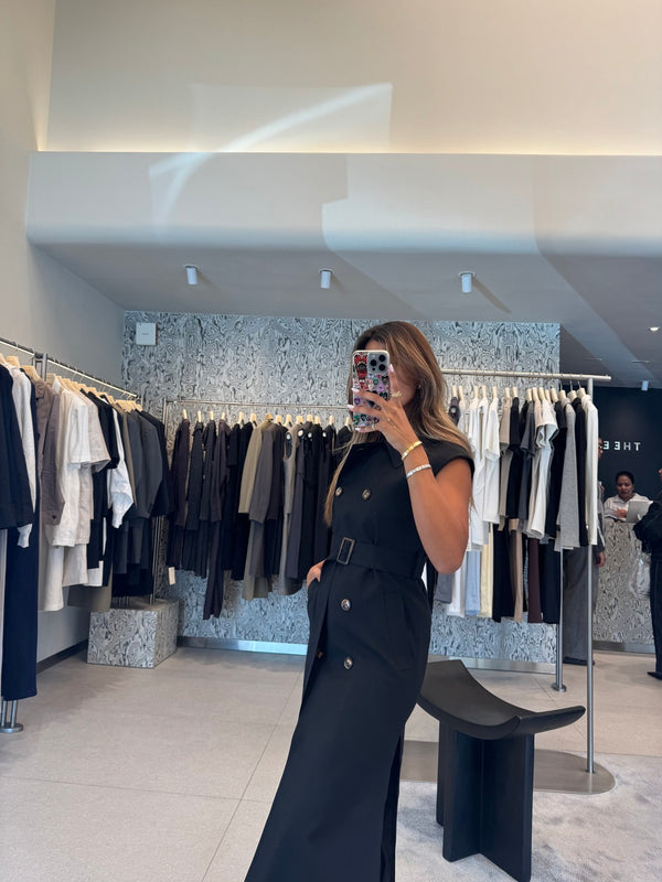 Sleeveless Trench Midi Dress