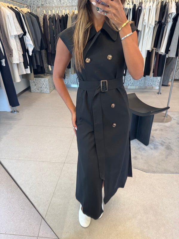 Sleeveless Trench Midi Dress