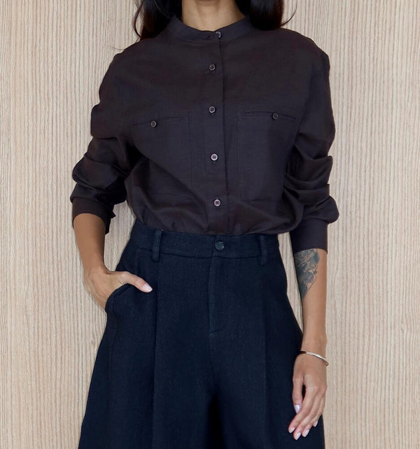Stand Collar Long Sleeve