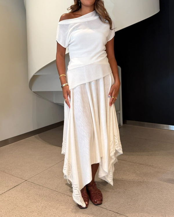 Trimmed Lace Skirt Set