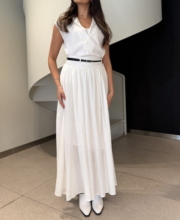 V-Neck Tunic + Maxi Skirt