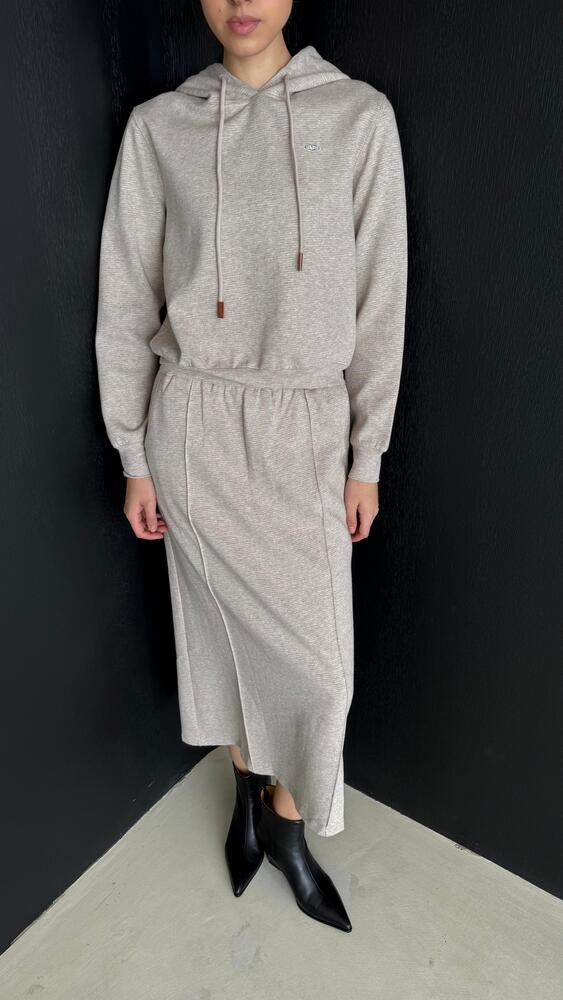 Hoodie + Midi Skirt
