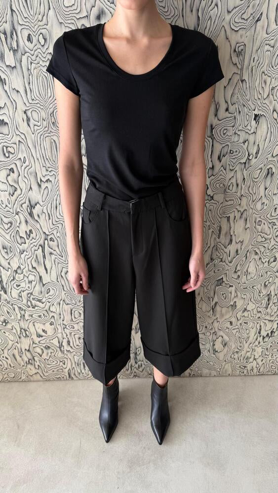 Cropped Folded Pants