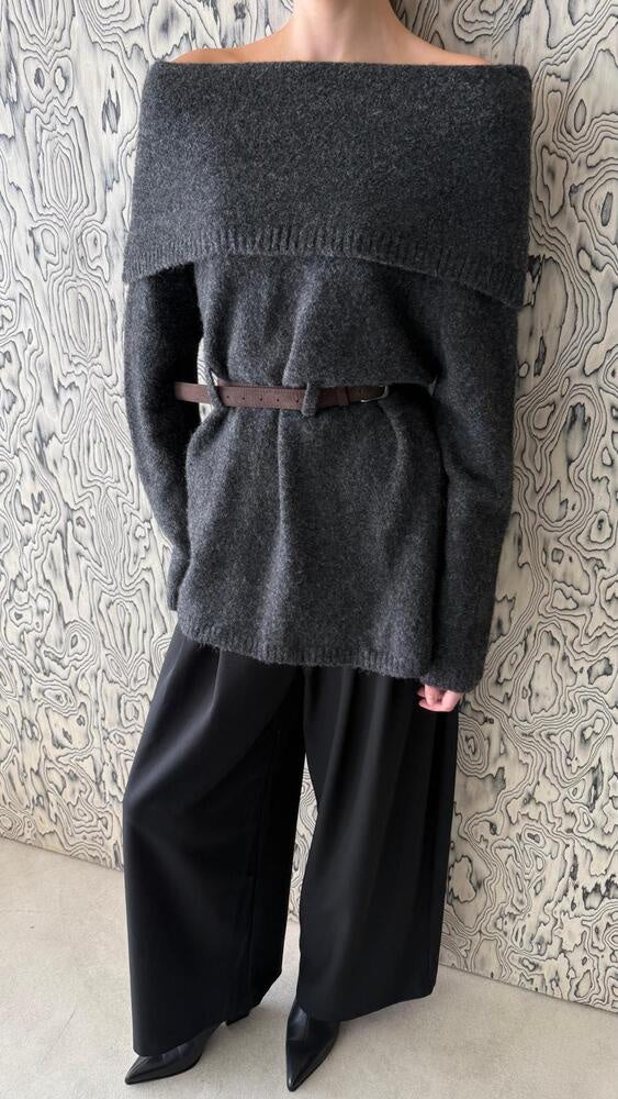 Pullover Sweater With Belt