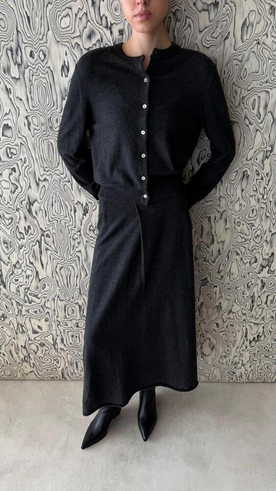 Buttoned Cardigan Skirt Set