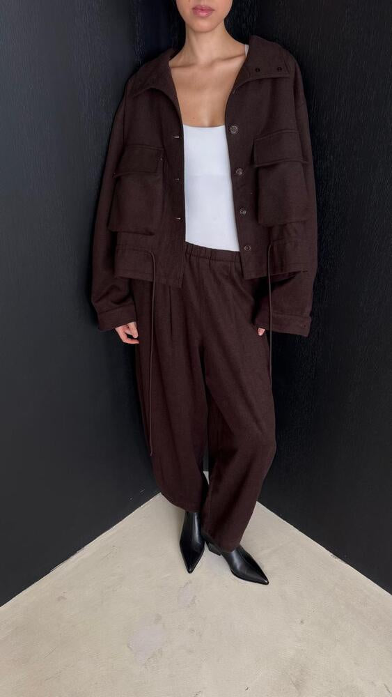 Drawstring Jacket + Pants Set