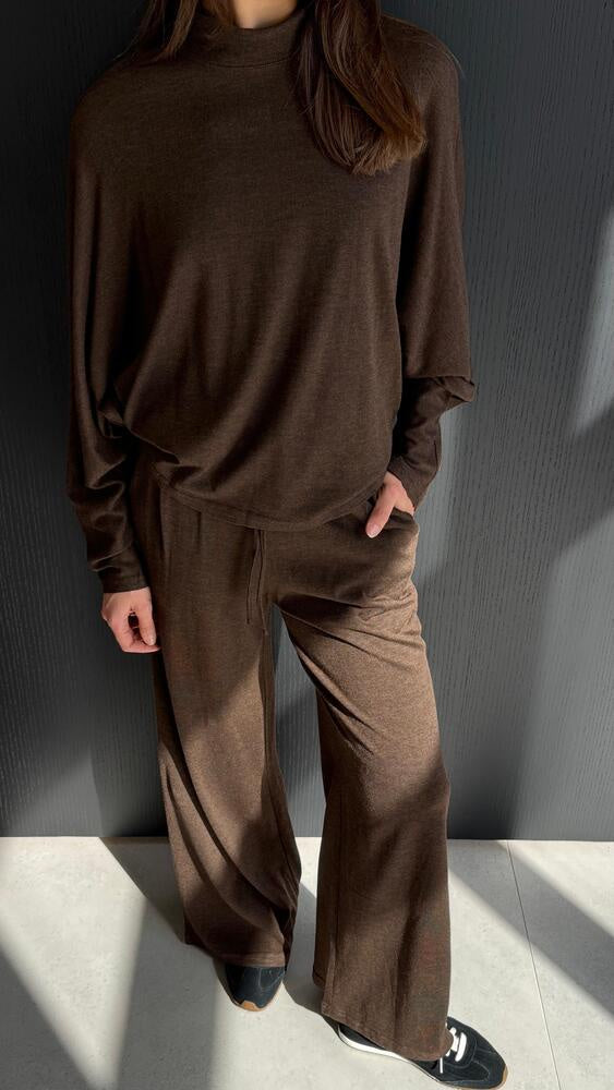 Turtleneck Top + Pants Set