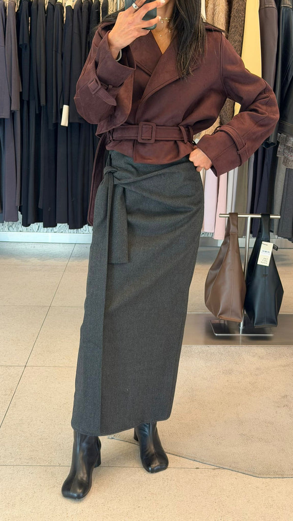 Tie Midi Skirt
