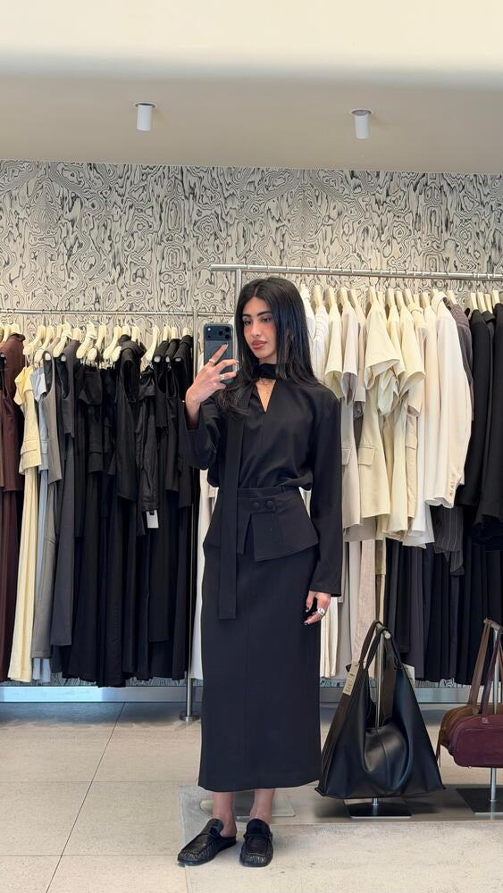 Tie Top + Double Flap Skirt