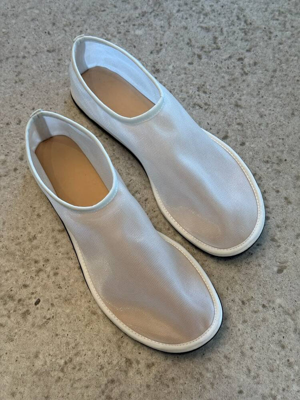 Nylon Mesh Sock Leather Flats