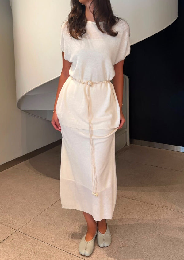 Knotted Waist Belted + Skirt Set