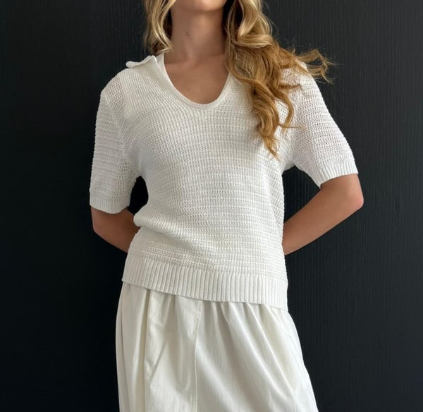 Hole Knit Polo Shirt