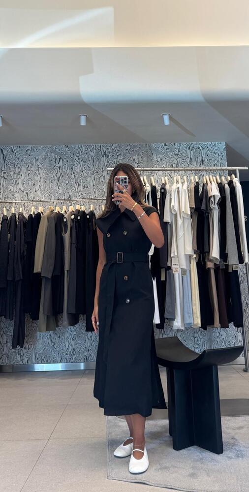 Sleeveless Trench Midi Dress
