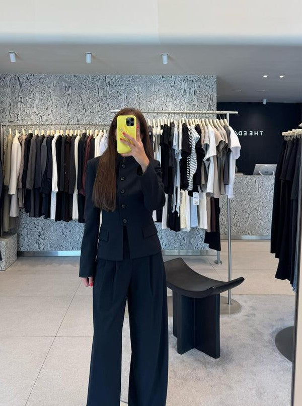 Round Neck Blazer + Pants Set