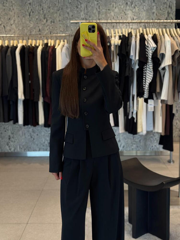 Round Neck Blazer + Pants Set
