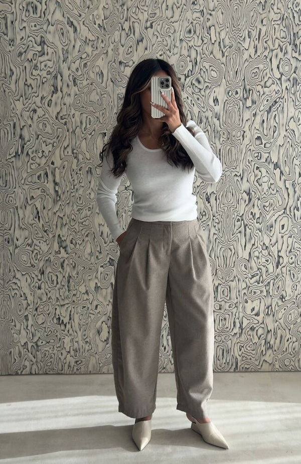 High Rise Pleated Trouser