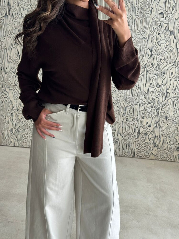 Scarf Detail Sweater