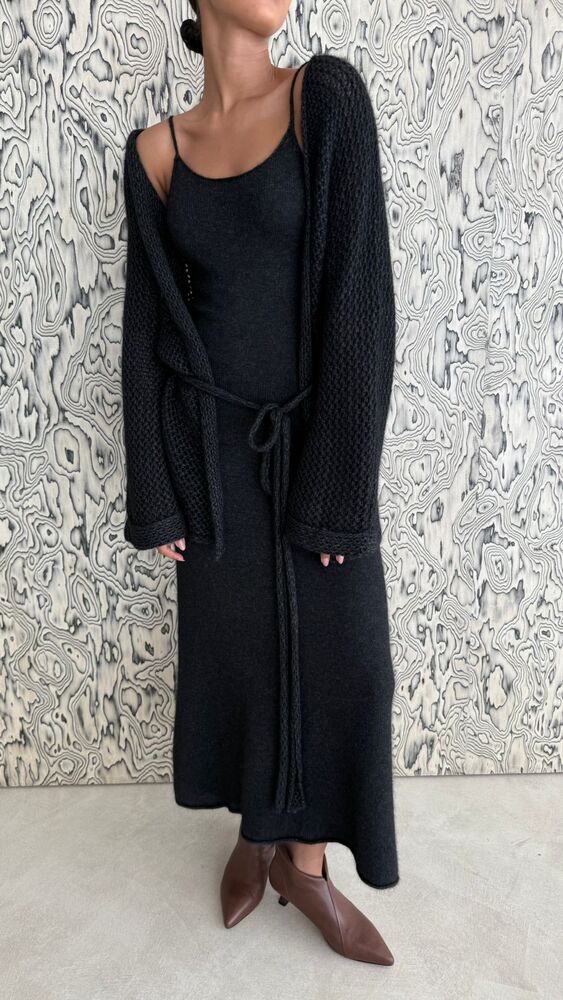 Knit Dress With Cardigan