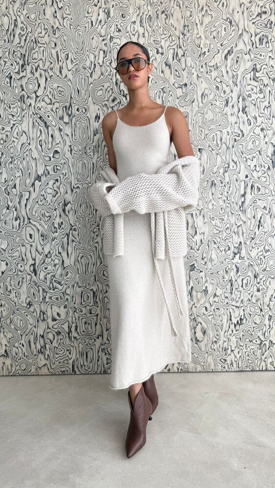 Knit Dress With Cardigan