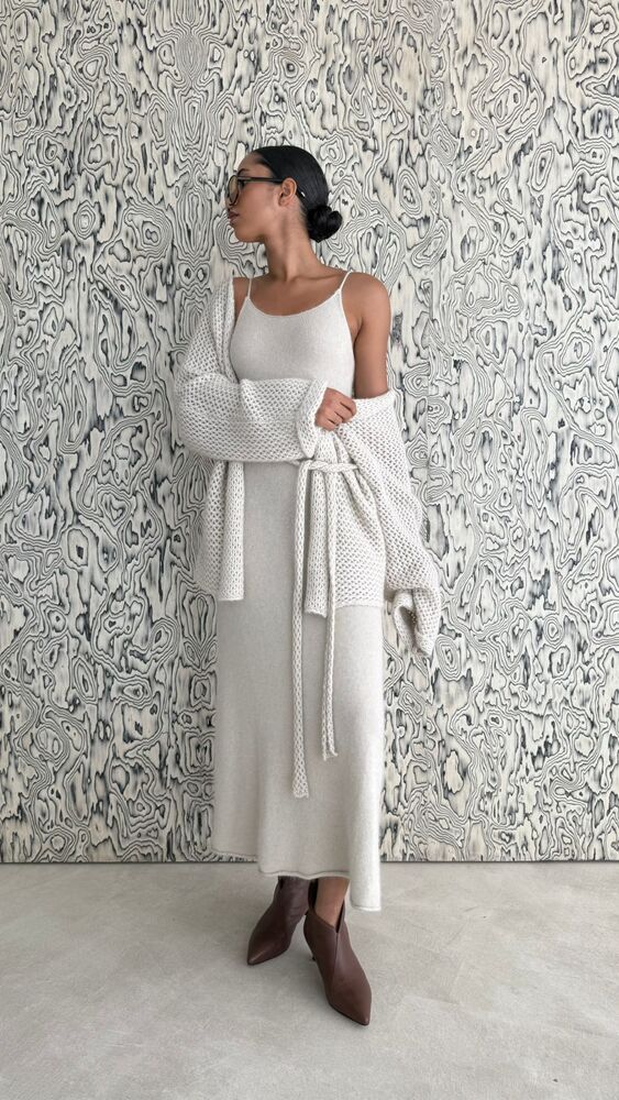 Knit Dress With Cardigan