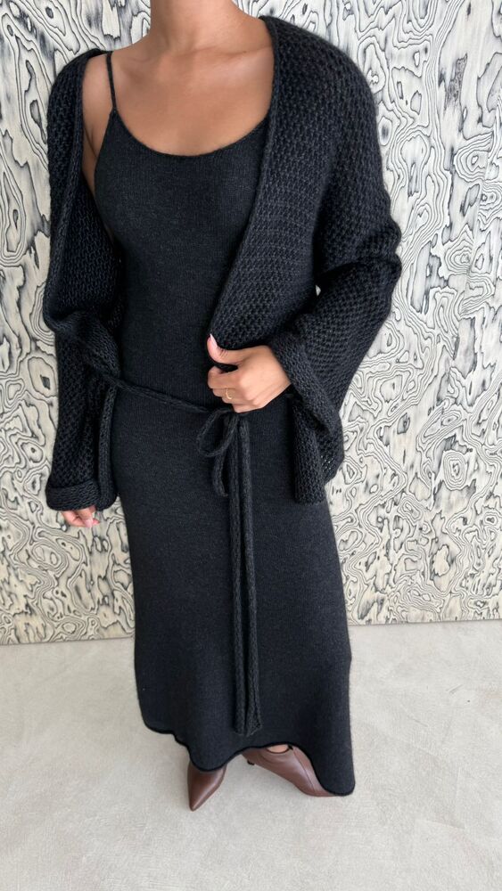 Knit Dress With Cardigan