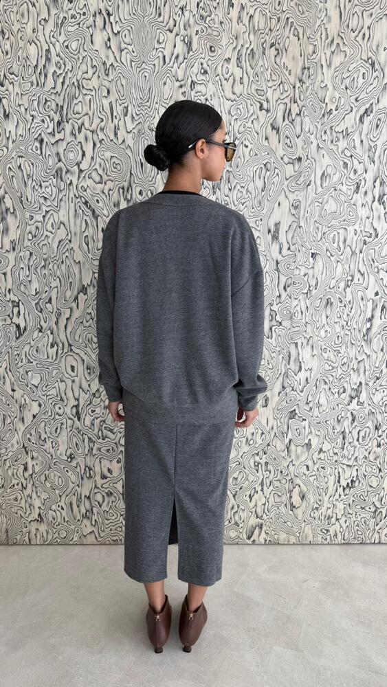 Wrap Style Cardigan + Skirt Set