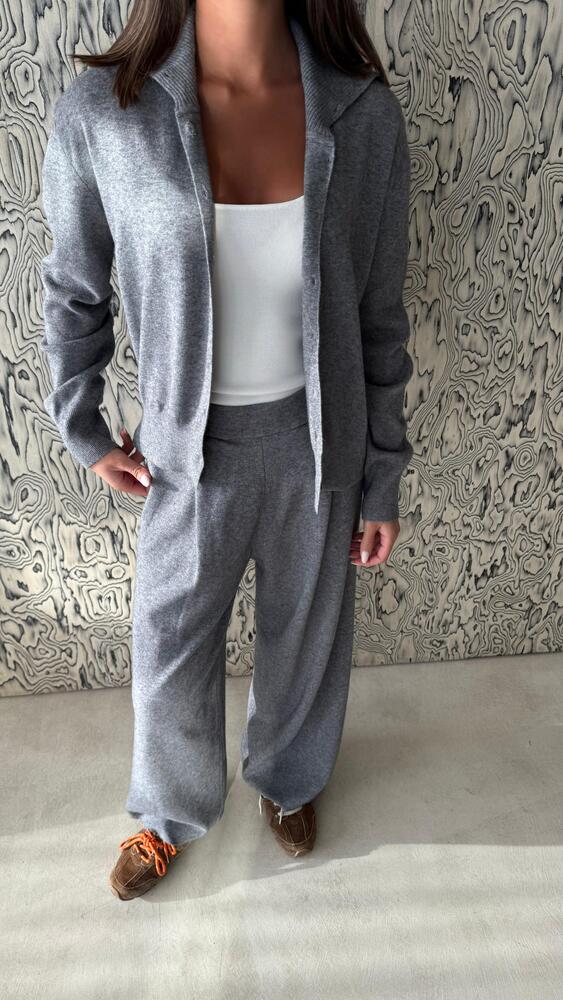 Turtleneck Cardigan Pants Set