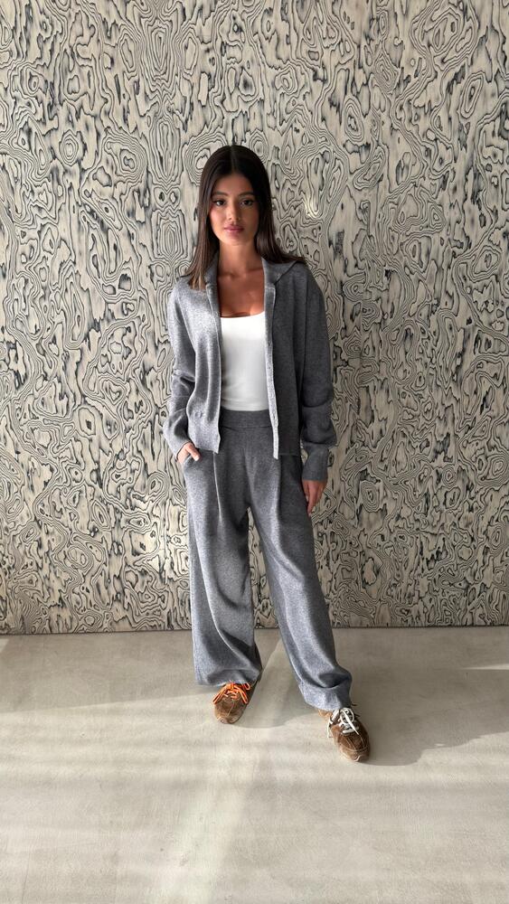 Turtleneck Cardigan Pants Set