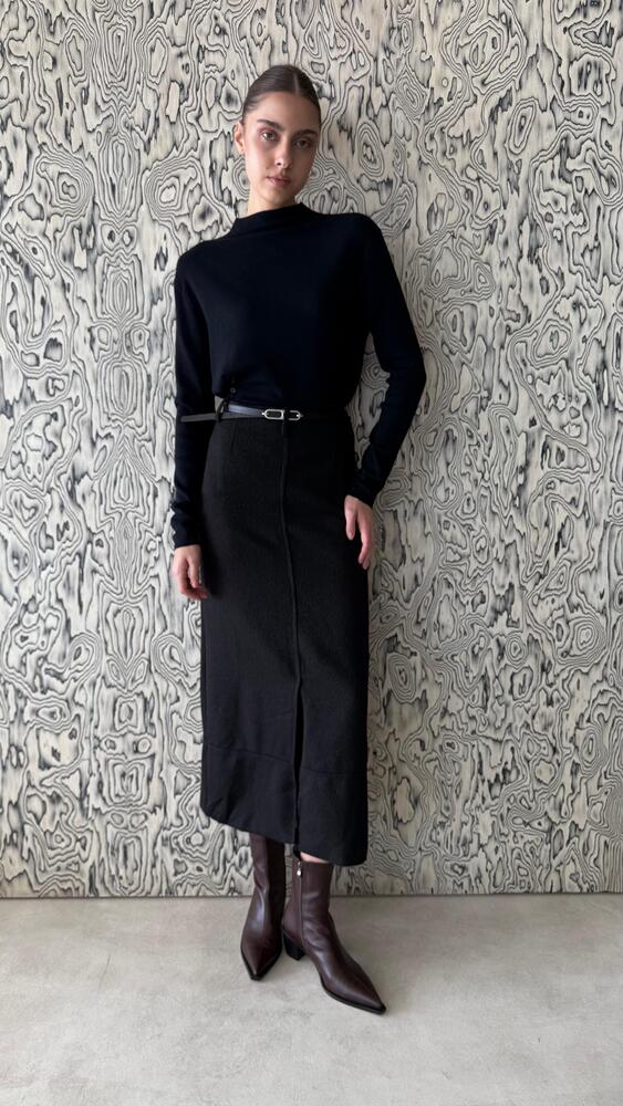 Tweed Skirt With Belt