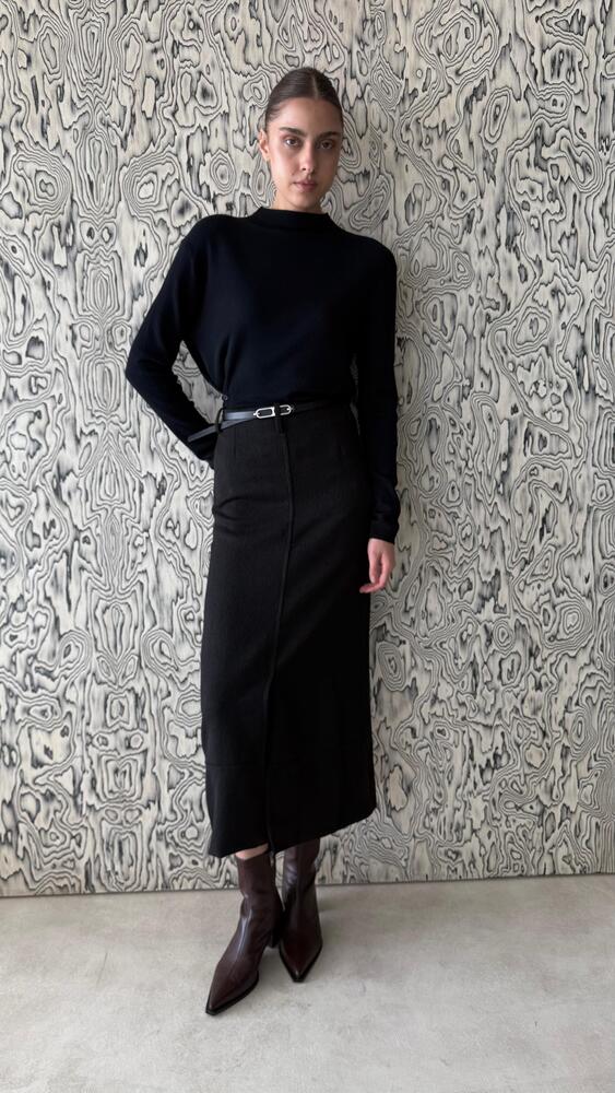 Tweed Skirt With Belt