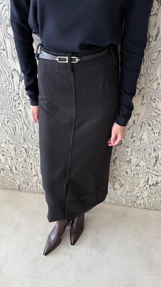 Tweed Skirt With Belt