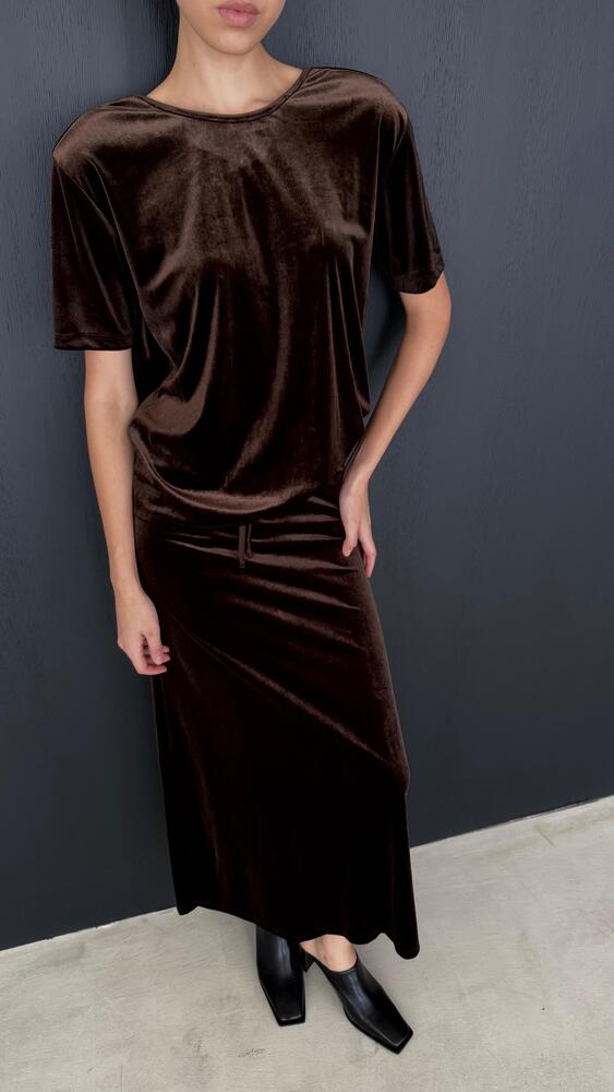 Velvet Midi Skirt Set