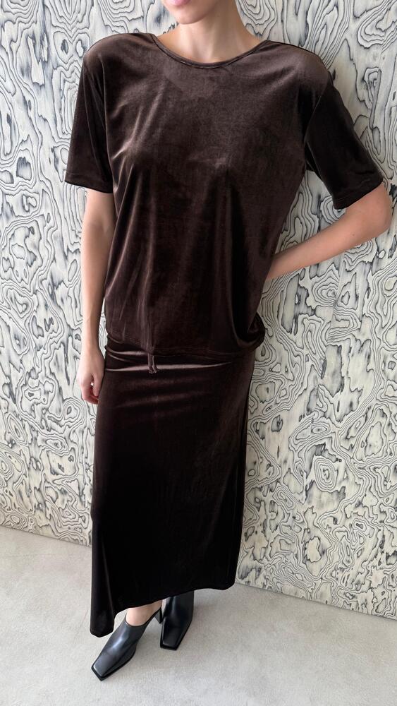 Velvet Midi Skirt Set