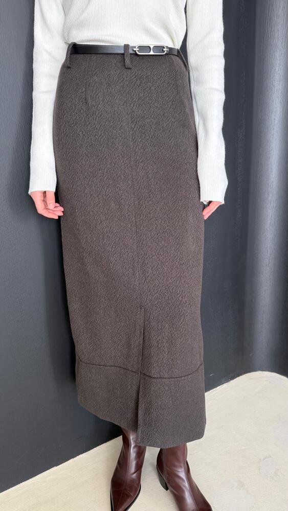 Tweed Skirt With Belt